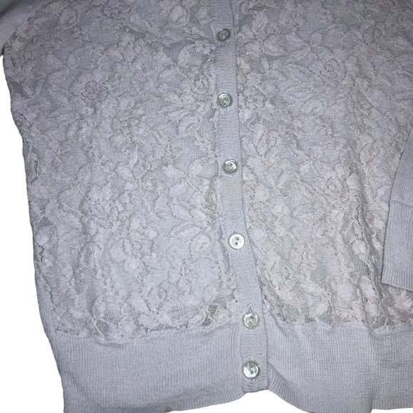 Justice believe in yourself Button Sweater Lace Front  Beige Girls 7 - Picture 3 of 8